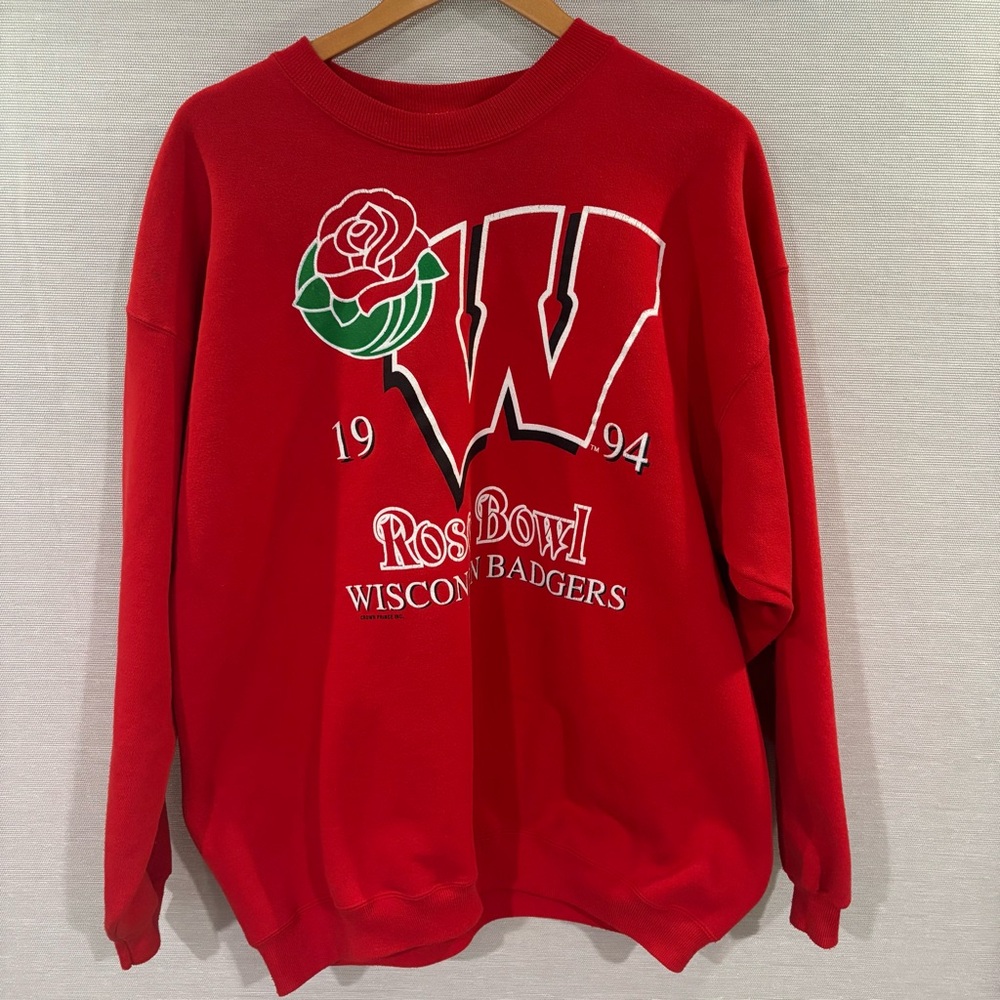 Vintage 1994 Crewneck Sweatshirt Wisconsin Badgers Rosebowl XL Made in‎ USA